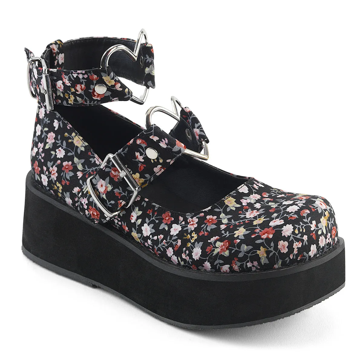 SPRITE-02 DemoniaCult Floral Fabric Sexy Women's Heels & Platform Shoes (Alternative Footwear)