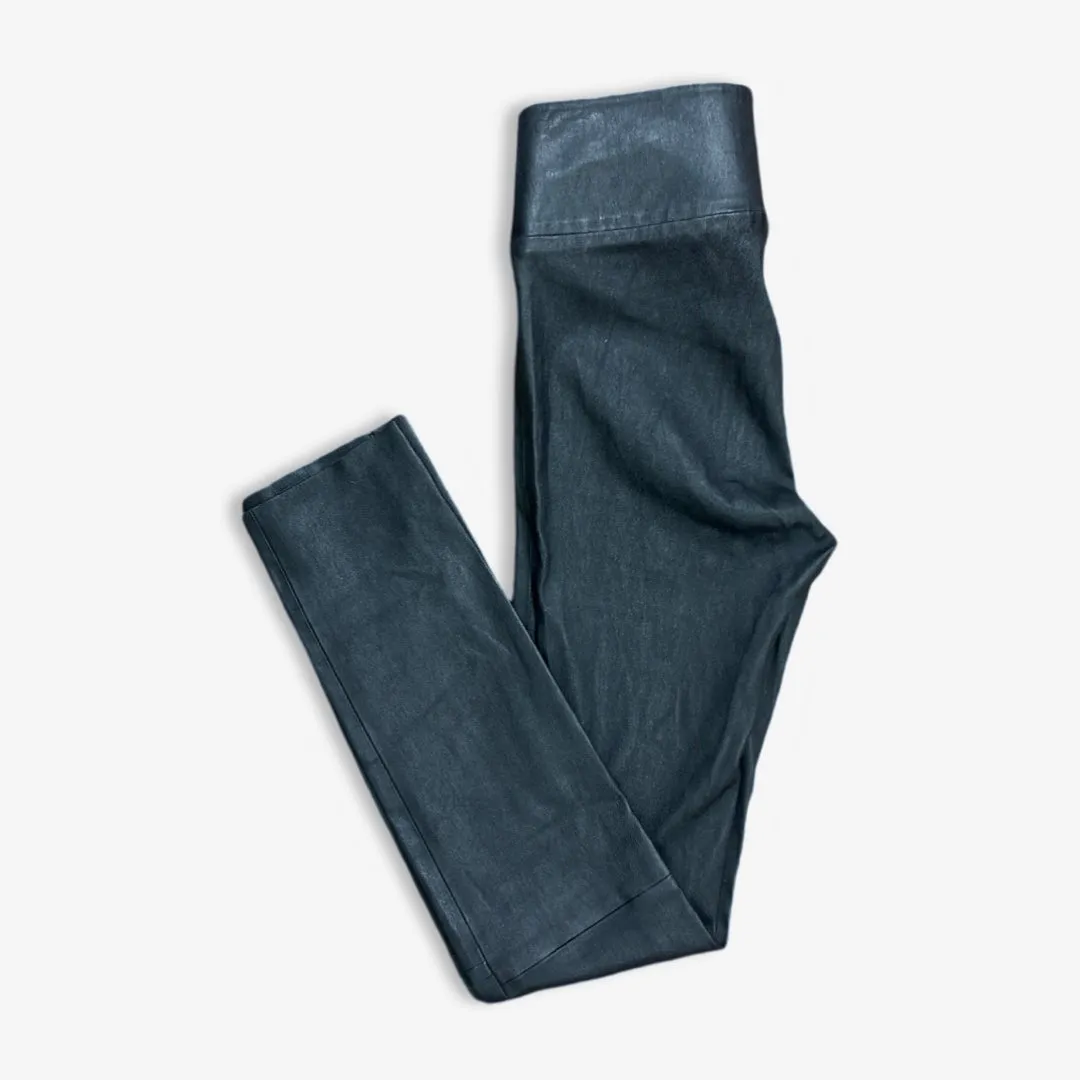 SPRWMN Women's Black Lambskin Skinny Trousers
