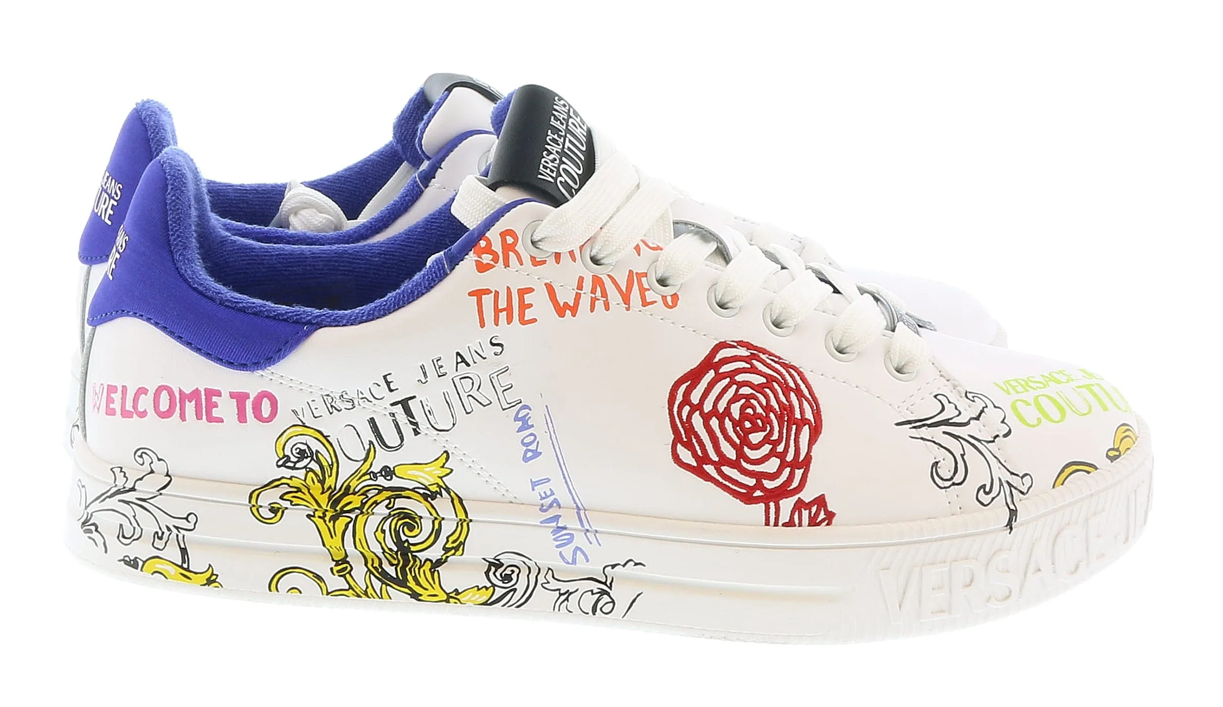 Versace Jeans Couture White  Printed Fashion Everyday Sneakers-