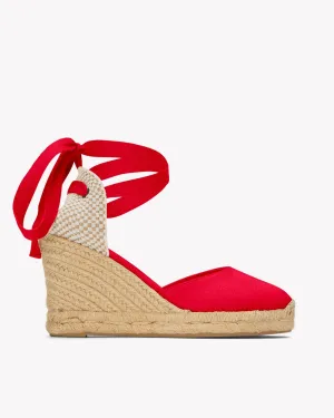 Womens_Espadrilles_The Marseille Wedge_Linen Colors_Flamenco Red